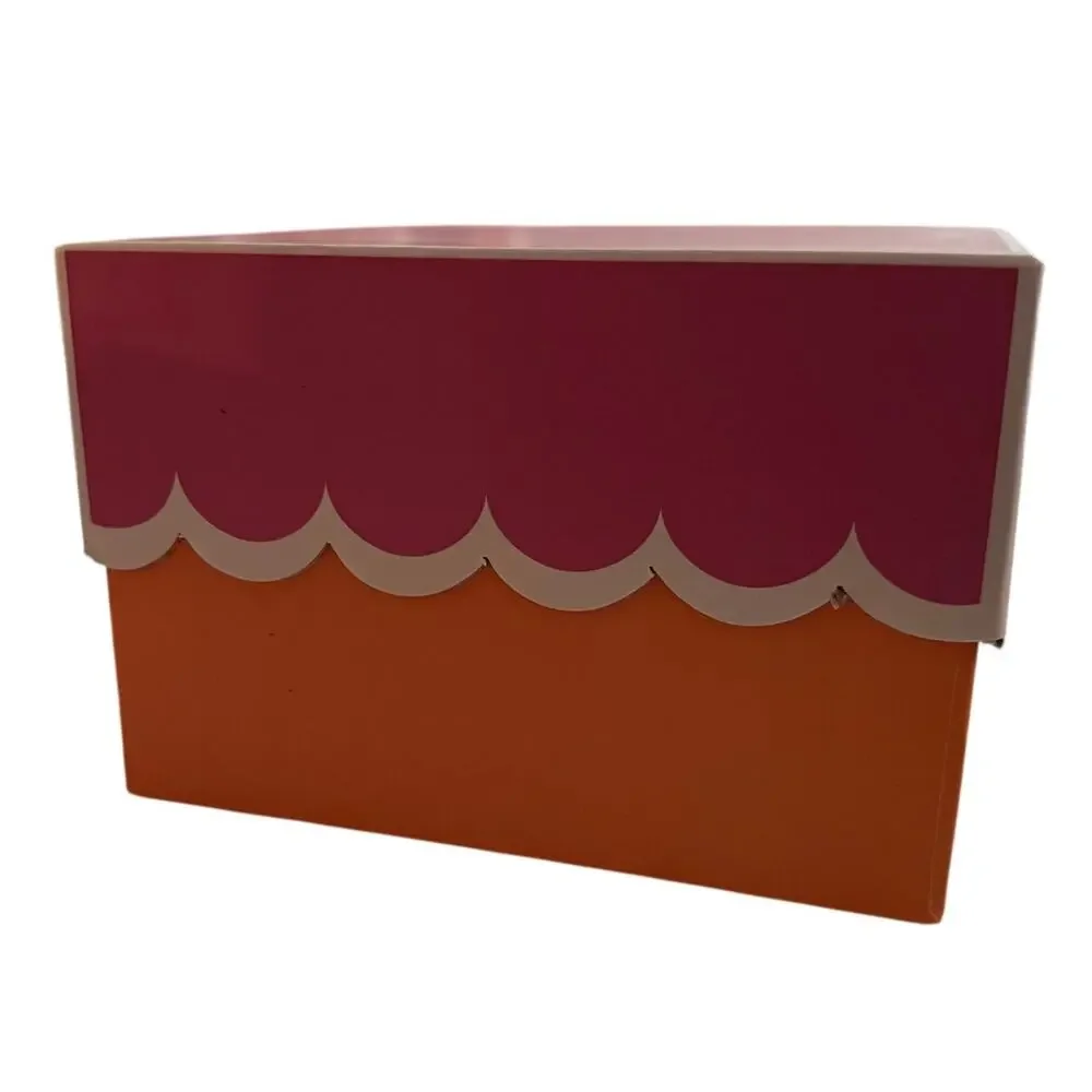 Spritz Scallop Trimed Pink & Orange Gift Box NEW